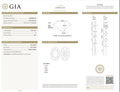 1.02ct Loose Diamond GIA E VS1 - 2