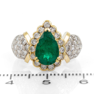 1.45ct Emerald and Diamond Ring - 2