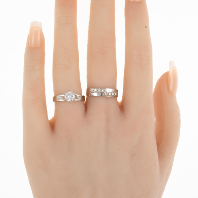 0.70ct Solitaire Diamond Ring with Band - 7