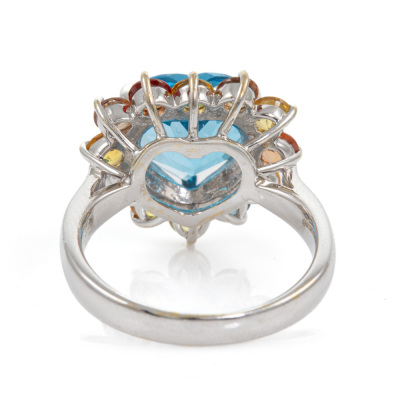 Topaz & Multi-Coloured Sapphire Ring - 4