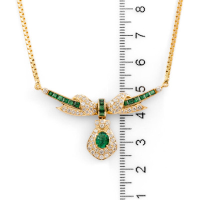 1.00ct Emerald and Diamond Necklace - 3