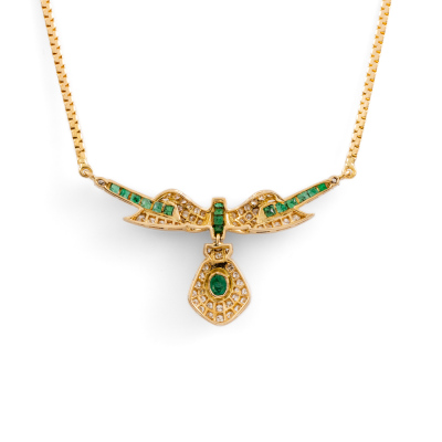 1.00ct Emerald and Diamond Necklace - 4