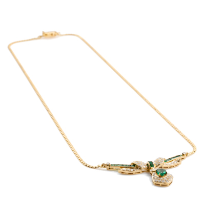 1.00ct Emerald and Diamond Necklace - 6