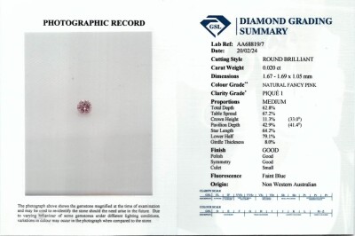 Pair of Fancy Pink Diamonds 0.04cts GSL - 5