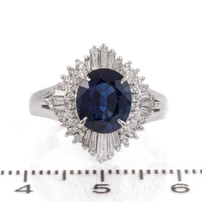 2.33ct Thai Sapphire & Diamond Ring GIA - 2