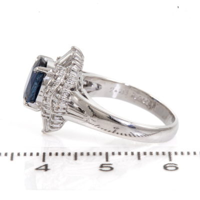 2.33ct Thai Sapphire & Diamond Ring GIA - 3