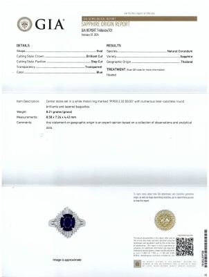 2.33ct Thai Sapphire & Diamond Ring GIA - 4