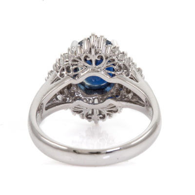 2.33ct Thai Sapphire & Diamond Ring GIA - 5
