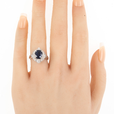 2.33ct Thai Sapphire & Diamond Ring GIA - 7