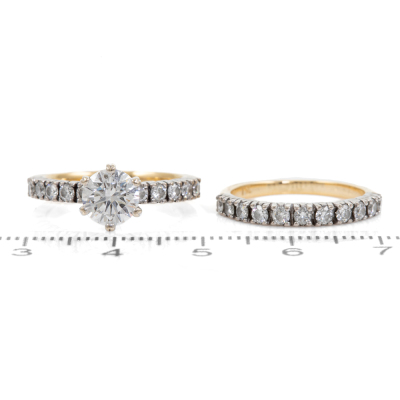 1.00ct Centre Diamond Ring Set GSL - 2