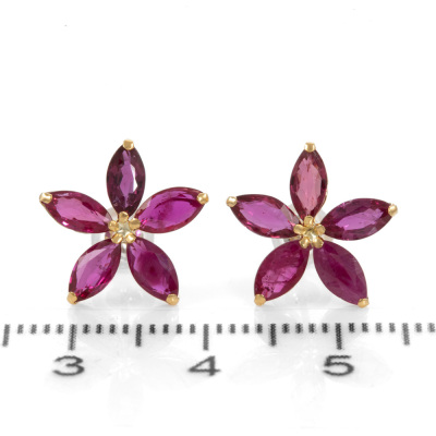 Marquise Cut Ruby Earrings - 2
