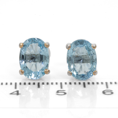 2.76ct Aquamarine Stud Earrings - 2