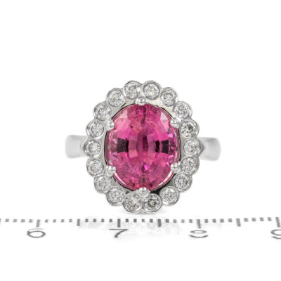3.50ct Pink Tourmaline & Diamond Ring - 2