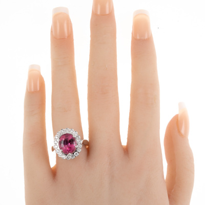 3.50ct Pink Tourmaline & Diamond Ring - 6