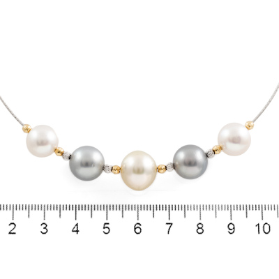 Set of Mixed Pearl Necklace & Earrings - 4