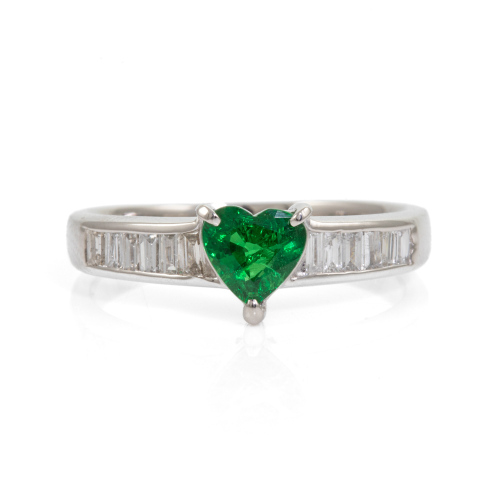 0.87ct Tsavorite Garnet & Diamond Ring