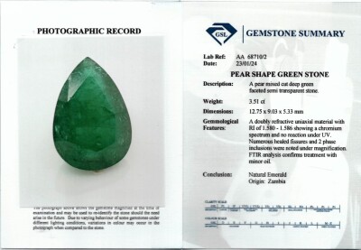 12.30ct Parcel of 4 Zambian Emeralds - 4