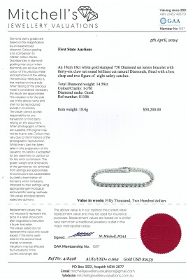 14.59ct Diamond Tennis Bracelet - 4
