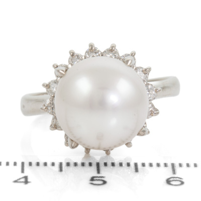 12.4mm South Sea Pearl & Diamond Ring - 2