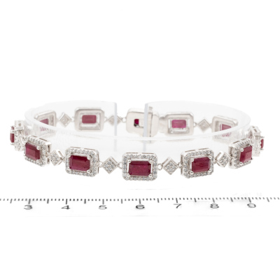 8.70ct Mozambique Ruby & Diamond Bracelet - 2