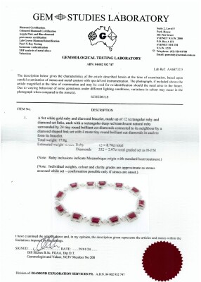 8.70ct Mozambique Ruby & Diamond Bracelet - 4