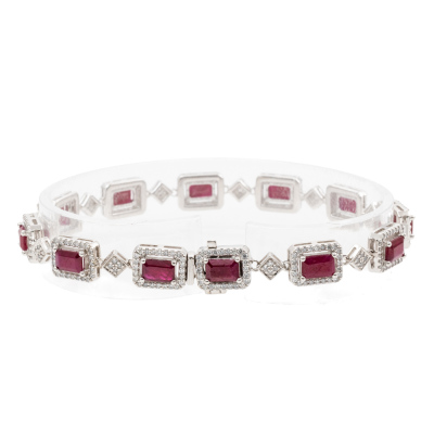 8.70ct Mozambique Ruby & Diamond Bracelet - 5