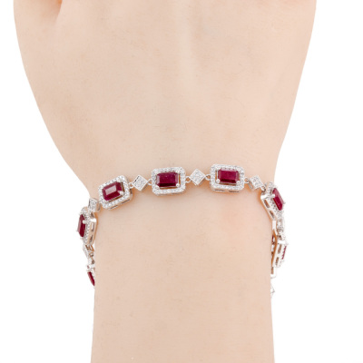 8.70ct Mozambique Ruby & Diamond Bracelet - 6