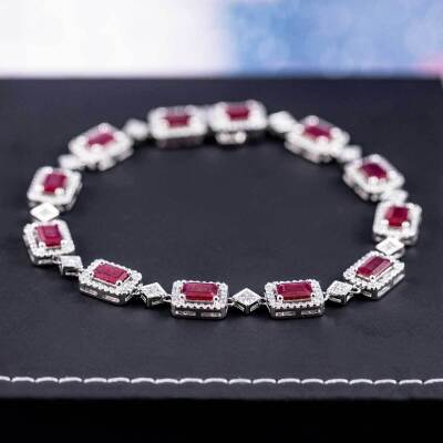 8.70ct Mozambique Ruby & Diamond Bracelet - 7