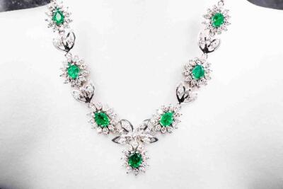 2.50ct Emerald and Diamond Necklace - 9