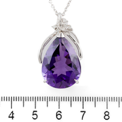 16.93ct Amethyst and Diamond Pendant - 2