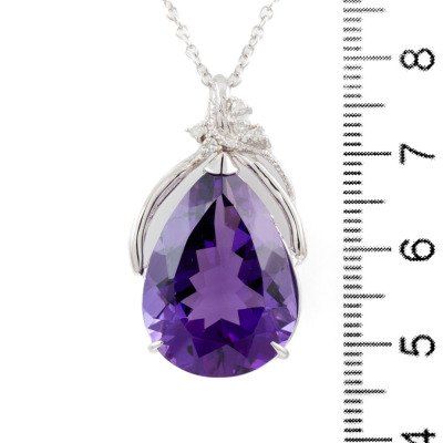 16.93ct Amethyst and Diamond Pendant - 3