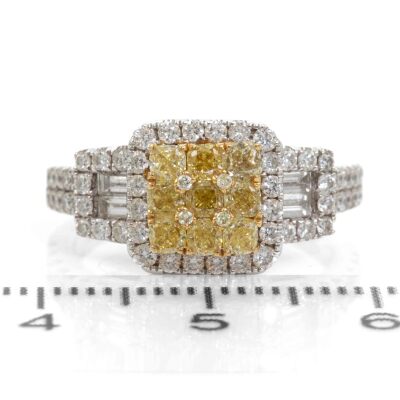 1.00cts White & Yellow Diamond Ring - 2