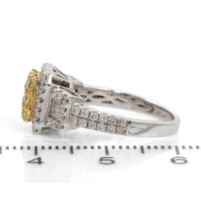 1.00cts White & Yellow Diamond Ring - 3