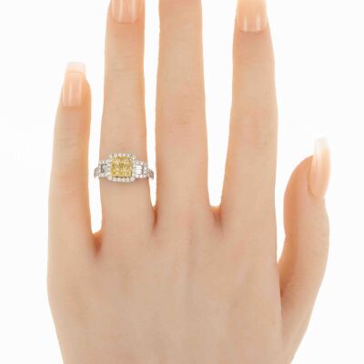 1.00cts White & Yellow Diamond Ring - 6