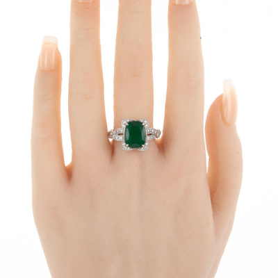 4.97ct Zambian Emerald and Diamond Ring - 7