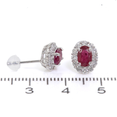1.18ct Ruby and Diamond Earrings - 3