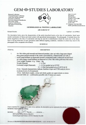 6.76ct Zambian Emerald & Diamond Pendant - 4