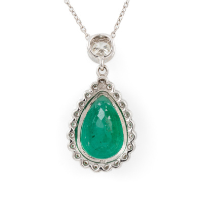 6.76ct Zambian Emerald & Diamond Pendant - 5