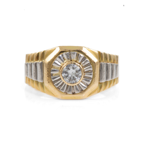 0.36ct Diamond Mens Gold Ring