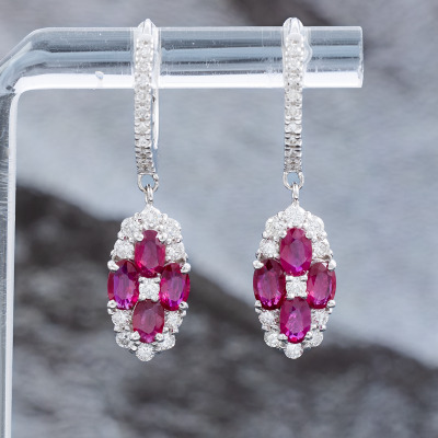 2.13ct Ruby and Diamond Earrings - 6