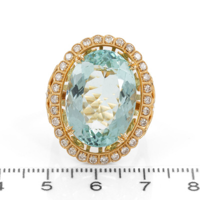 16.23ct Aquamarine and Diamond 18ct Ring - 2