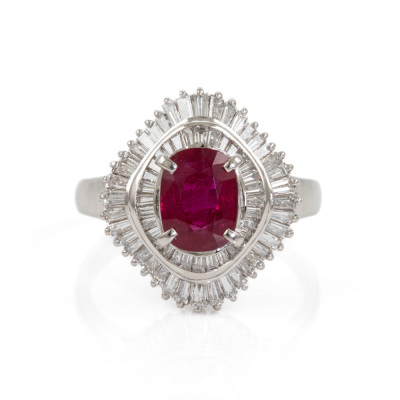 2.18ct Ruby and Diamond Ring