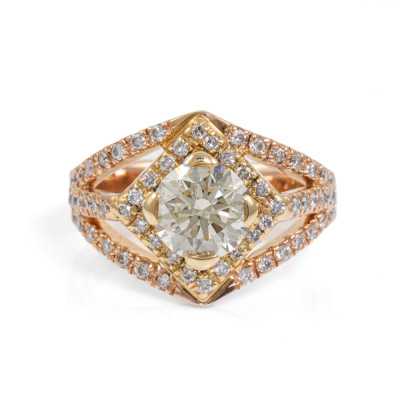 1.52ct Centre Yellow Diamond Ring VS2