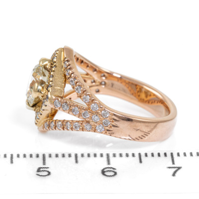 1.52ct Centre Yellow Diamond Ring VS2 - 4