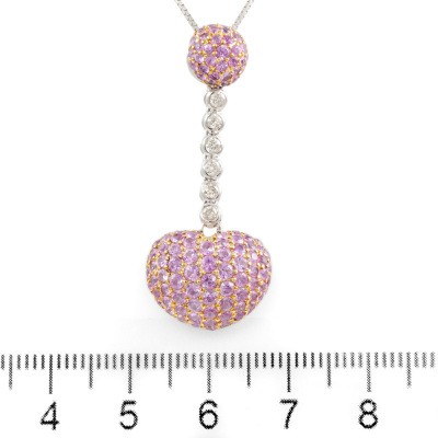 3.03ct Pink Sapphire & Diamond Pendant - 2