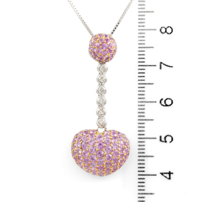 3.03ct Pink Sapphire & Diamond Pendant - 3