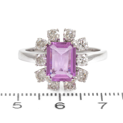 2.10ct Pink Sapphire and Diamond Ring - 2