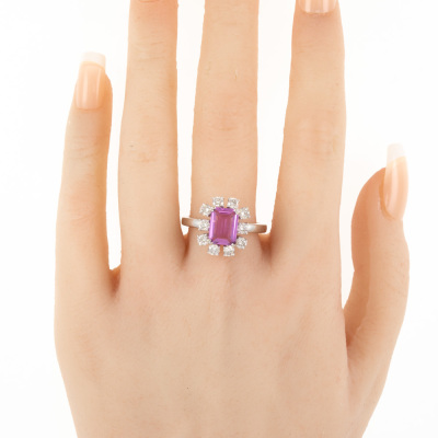 2.10ct Pink Sapphire and Diamond Ring - 6