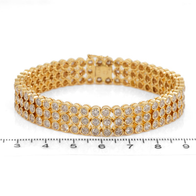 14.86ct Diamond Three-row Bracelet - 2