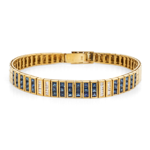 5.75ct Sapphire and Diamond Bracelet